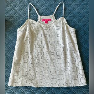 Lilly Pulitzer Dusk Ruffled Eyelet Lace Tank Top Size small